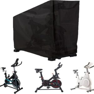 Exercise Bike Cover, Upright Indoor Cycling Protective Cover Dustproof Waterproof Cover and Water-Resistant Stationary Fitness Fabric Ideal for Indoor Or Outdoor Use (Black )