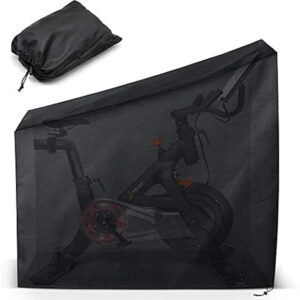 Exercise Bike Cover, Upright Indoor Cycling Protective Cover Dustproof Waterproof Cover and Water-Resistant Stationary Fitness Fabric Ideal for Indoor Or Outdoor Use (Black )