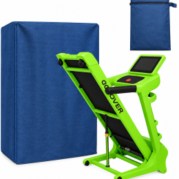 Denim Blue Cover and Folded Green Treadmill
